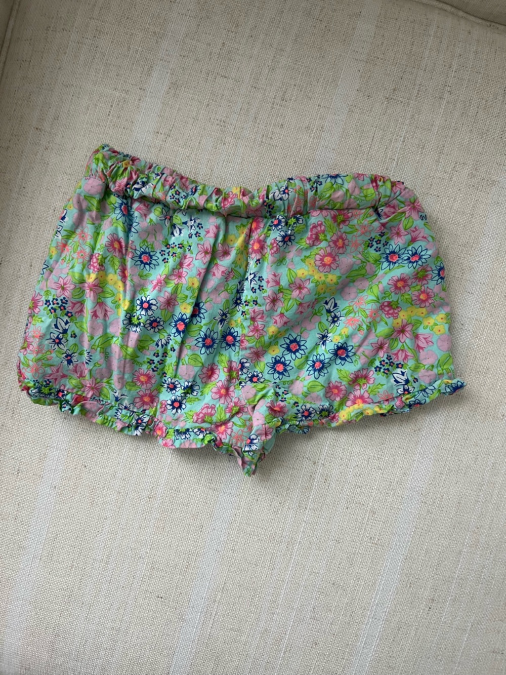 Janie and Jack Floral Elastic Waist Shorts - Green Multi